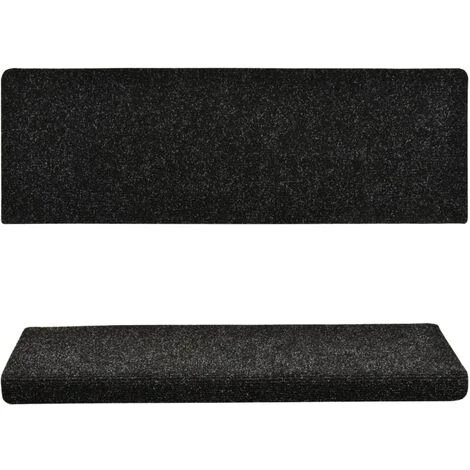 FIMEI Tapis De Marches D'escalier 5 Pcs Noir 65x25 Cm Aiguilleté 4 FIMEI Tapis De Marches D'escalier 5 Pcs Noir 65x25 Cm Aiguilleté – Image 4