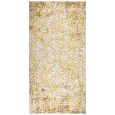 FIMEI Tapis à Tissage Plat D'extérieur 100x200 Cm Jaune 1 FIMEI Tapis à Tissage Plat D'extérieur 100x200 Cm Jaune
