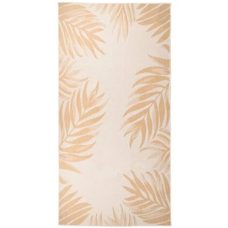 FIMEI Tapis à Tissage Plat D'extérieur 100x200 Cm Motif De Feuille 1 FIMEI Tapis à Tissage Plat D'extérieur 100x200 Cm Motif De Feuille