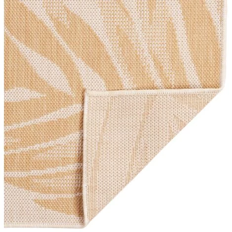 FIMEI Tapis à Tissage Plat D'extérieur 100x200 Cm Motif De Feuille 2 FIMEI Tapis à Tissage Plat D'extérieur 100x200 Cm Motif De Feuille – Image 2