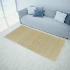 FIMEI Tapis En Bambou Naturel à Latte Rectangulaire 120 X 180 Cm