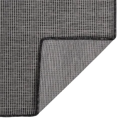 FIMEI Tapis à Tissage Plat D'extérieur 80x150 Cm Gris 2 FIMEI Tapis à Tissage Plat D'extérieur 80x150 Cm Gris – Image 2