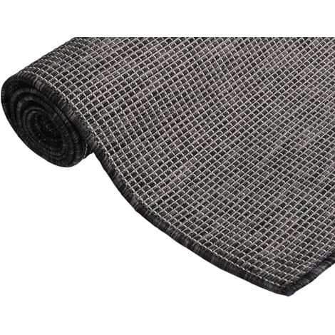 FIMEI Tapis à Tissage Plat D'extérieur 80x150 Cm Gris 3 FIMEI Tapis à Tissage Plat D'extérieur 80x150 Cm Gris – Image 3