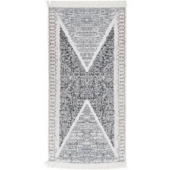 FIMEI Tapis Noir Et Gris 80x150 Cm Coton