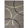 FIMEI Tapis Moderne Design De Cercles 80 X 150 Cm Gris
