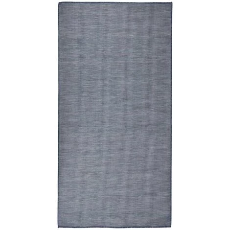 FIMEI Tapis à Tissage Plat D'extérieur 100x200 Cm Bleu 1 FIMEI Tapis à Tissage Plat D'extérieur 100x200 Cm Bleu