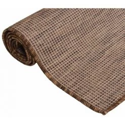 FIMEI Tapis à Tissage Plat D'extérieur 100x200 Cm Marron -Tapis et paillasson Soldes 60973822 3