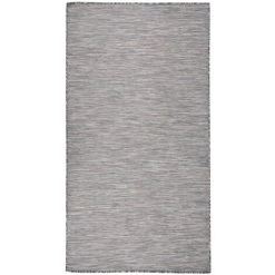 FIMEI Tapis à Tissage Plat D'extérieur 80x150 Cm Marron Et Noir