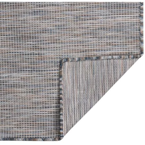 FIMEI Tapis à Tissage Plat D'extérieur 80x150 Cm Marron Et Noir 2 FIMEI Tapis à Tissage Plat D'extérieur 80x150 Cm Marron Et Noir – Image 2