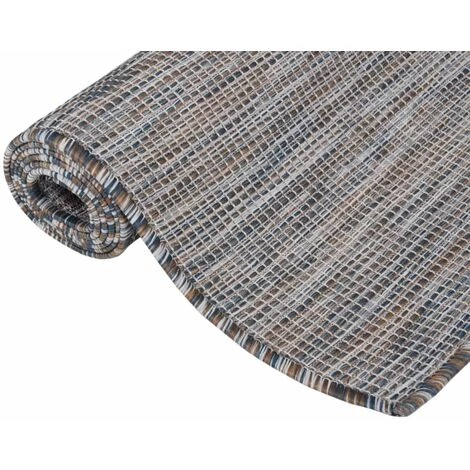 FIMEI Tapis à Tissage Plat D'extérieur 80x150 Cm Marron Et Noir 3 FIMEI Tapis à Tissage Plat D'extérieur 80x150 Cm Marron Et Noir – Image 3