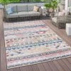 Paco Home Tapis Exterieur Terrasse Salon Scandinave Ethnique Geometrique Abstrait 3D 60x100 Cm, Multicolore 3
