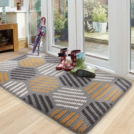 EINEMGELD Paillasson Intérieur Antidérapant, Tapis Entrée Intérieur Doux, Absorbant Et Lavable, Tapis De Porte Pour Intérieur, Extérieur, Chambre, Cuisine, Entrée, Couloir -- 60 X 90 Cm, Gris 1 EINEMGELD Paillasson Intérieur Antidérapant, Tapis Entrée Intérieur Doux, Absorbant Et Lavable, Tapis De Porte Pour Intérieur, Extérieur, Chambre, Cuisine, Entrée, Couloir -- 60 X 90 Cm, Gris
