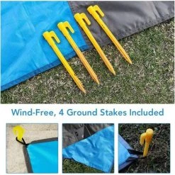 ZHUOXUAN Tapis De Plage, Couverture De Pique Nique 210 * 200cm Portable Imperméable Pliable Avec 4 Piquets Pour Plage, Camping, Pique-Nique, Voyage Ect Les Èvénements En Extérieur -Tapis et paillasson Soldes 61233707 5