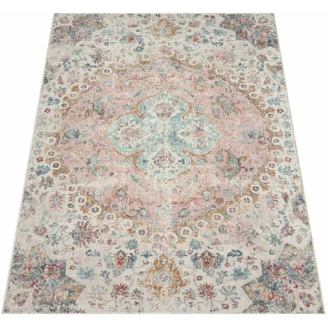 Paco Home Tapis Exterieur Terrasse Balcon Tapis Cuisine Motif Oriental Vintage Rose Crème 60x100 Cm 5 Paco Home Tapis Exterieur Terrasse Balcon Tapis Cuisine Motif Oriental Vintage Rose Crème 60x100 Cm – Image 5
