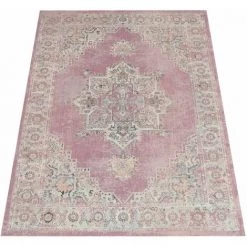 Paco Home Tapis Exterieur Terrasse Balcon Cuisine Motif Marocain Ornements Mandala Rose 80x150 Cm -Tapis et paillasson Soldes 61288394 5