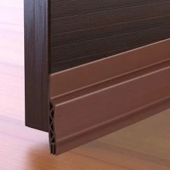 FR-LIFE BR-Vie Calfeutrer Bas De Porte, Bande D'Etanchéité En Silicone Souple, Adhésif Imperméable à L'eau Isolement Du Bruit Du Passage D'air Anti Souris Cafard Pour Les Fissures Et Les Espaces , Marron 100cm X5cm