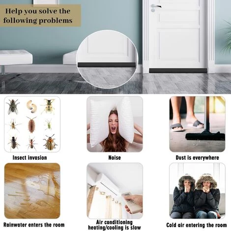 FR-LIFE BR-Vie Anti Froid Bas De Porte Unilatéral, 95cm Bas De Porte Unilatéral, Weather Stripping Door Seal Strip, Boudin De Porte Anti Froid Unilatéral, Anti Souris Cafard Imperméable à L'eau (2 Pcs,le Noir) 4 FR-LIFE BR-Vie Anti Froid Bas De Porte Unilatéral, 95cm Bas De Porte Unilatéral, Weather Stripping Door Seal Strip, Boudin De Porte Anti Froid Unilatéral, Anti Souris Cafard Imperméable à L'eau (2 Pcs,le Noir) – Image 4