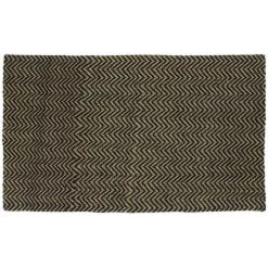 Relaxdays Paillasson En Jute, Tapis De Porte 75 X 45 Cm, Carpette En Tissu, Intérieur, Nature/noir
