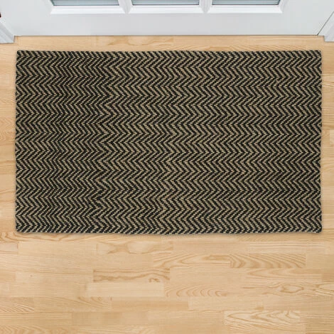 Relaxdays Paillasson En Jute, Tapis De Porte 75 X 45 Cm, Carpette En Tissu, Intérieur, Nature/noir 3 Relaxdays Paillasson En Jute, Tapis De Porte 75 X 45 Cm, Carpette En Tissu, Intérieur, Nature/noir – Image 3