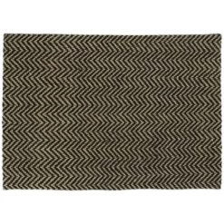 Relaxdays Paillasson En Jute, Tapis De Porte 60 X 40 Cm, Carpette En Tissu, Intérieur, Nature/noir
