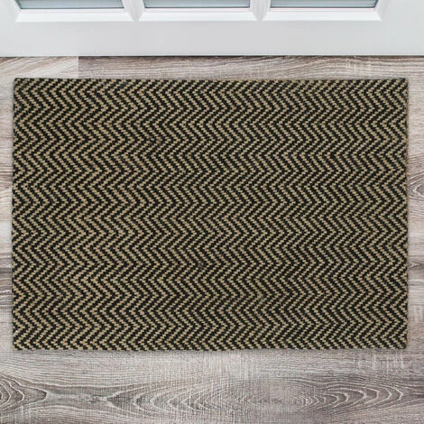 Relaxdays Paillasson En Jute, Tapis De Porte 60 X 40 Cm, Carpette En Tissu, Intérieur, Nature/noir 3 Relaxdays Paillasson En Jute, Tapis De Porte 60 X 40 Cm, Carpette En Tissu, Intérieur, Nature/noir – Image 3