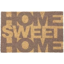 Relaxdays Paillasson Coco, Home Sweet Home, Avec Motif, Tapis D’entrée, 40 X 60 cm, Intérieur, Extérieur Naturel/marron