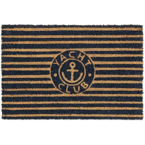 Relaxdays Paillasson Coco, Design Maritime, 60 X 40 Cm, Tapis De Porte Antidérapant, Intérieur, Extérieur, Nature/bleu 1 Relaxdays Paillasson Coco, Design Maritime, 60 X 40 Cm, Tapis De Porte Antidérapant, Intérieur, Extérieur, Nature/bleu
