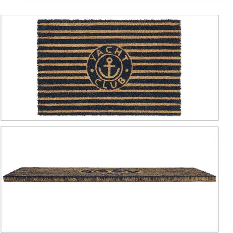 Relaxdays Paillasson Coco, Design Maritime, 60 X 40 Cm, Tapis De Porte Antidérapant, Intérieur, Extérieur, Nature/bleu 2 Relaxdays Paillasson Coco, Design Maritime, 60 X 40 Cm, Tapis De Porte Antidérapant, Intérieur, Extérieur, Nature/bleu – Image 2