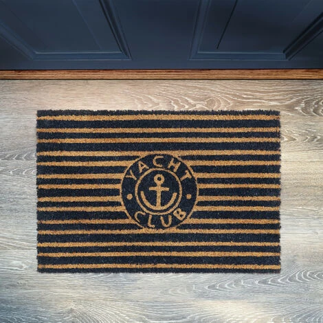 Relaxdays Paillasson Coco, Design Maritime, 60 X 40 Cm, Tapis De Porte Antidérapant, Intérieur, Extérieur, Nature/bleu 3 Relaxdays Paillasson Coco, Design Maritime, 60 X 40 Cm, Tapis De Porte Antidérapant, Intérieur, Extérieur, Nature/bleu – Image 3