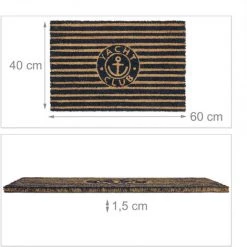 Relaxdays Paillasson Coco, Design Maritime, 60 X 40 Cm, Tapis De Porte Antidérapant, Intérieur, Extérieur, Nature/bleu 9 Relaxdays Paillasson Coco, Design Maritime, 60 X 40 Cm, Tapis De Porte Antidérapant, Intérieur, Extérieur, Nature/bleu -Tapis et paillasson Soldes 61314234 5