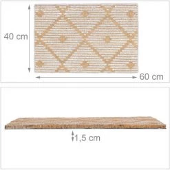 Relaxdays Paillasson Coco, Motif Géométrique, 60x40 Cm, Antidérapant, Résistant, Intérieur, Extérieur, Nature/blanc 9 Relaxdays Paillasson Coco, Motif Géométrique, 60x40 Cm, Antidérapant, Résistant, Intérieur, Extérieur, Nature/blanc -Tapis et paillasson Soldes 61314236 5