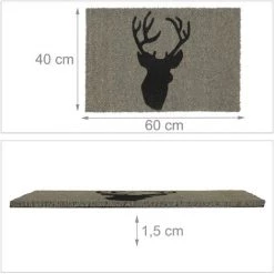 Relaxdays Paillasson Coco, Tapis D’entrée Cerf, Antidérapant, Résistant, 40 X 60 Cm, Intérieur, Extérieur, Gris/noir 9 Relaxdays Paillasson Coco, Tapis D’entrée Cerf, Antidérapant, Résistant, 40 X 60 Cm, Intérieur, Extérieur, Gris/noir -Tapis et paillasson Soldes 61314257 5