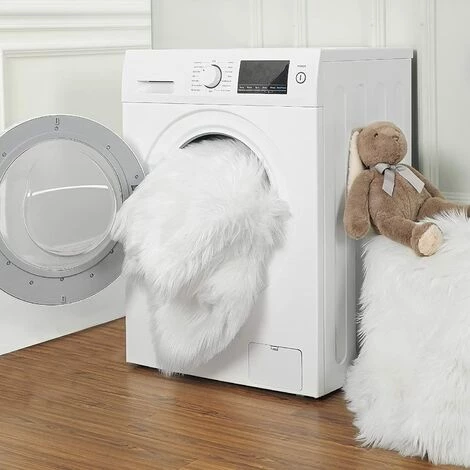 RHAFAYRE Tapis Faux En Peau De Mouton,Imitation Toison Moquette Fluffy Soft Longhair Décoratif Coussin De Chaise Canapé Natte(Blanc, 50x80cm) 4 RHAFAYRE Tapis Faux En Peau De Mouton,Imitation Toison Moquette Fluffy Soft Longhair Décoratif Coussin De Chaise Canapé Natte(Blanc, 50x80cm) – Image 4