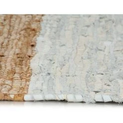 DENUOTOP Tapis Tapis Chindi Tisse A La Main Cuir 80x160 Cm Gris Clair Et Brun 7 DENUOTOP Tapis Tapis Chindi Tisse A La Main Cuir 80x160 Cm Gris Clair Et Brun -Tapis et paillasson Soldes 61364213 3