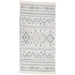 FIMEI Tapis Beige Et Bleu 80x150 Cm Coton