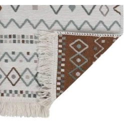 FIMEI Tapis Beige Et Bleu 80x150 Cm Coton 8 FIMEI Tapis Beige Et Bleu 80x150 Cm Coton -Tapis et paillasson Soldes 61380643 4