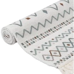 FIMEI Tapis Beige Et Bleu 80x150 Cm Coton 9 FIMEI Tapis Beige Et Bleu 80x150 Cm Coton -Tapis et paillasson Soldes 61380643 5