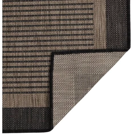 FIMEI Tapis à Tissage Plat D'extérieur 80x150 Cm Marron Foncé 2 FIMEI Tapis à Tissage Plat D'extérieur 80x150 Cm Marron Foncé – Image 2