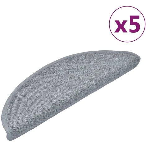 FIMEI Tapis D'escalier 5 Pcs 56x20 Cm Gris Clair 2 FIMEI Tapis D'escalier 5 Pcs 56x20 Cm Gris Clair – Image 2