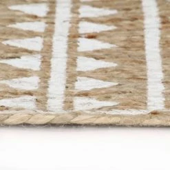FIMEI Tapis Fait à La Main Jute Avec Imprimé Blanc 90 Cm 7 FIMEI Tapis Fait à La Main Jute Avec Imprimé Blanc 90 Cm -Tapis et paillasson Soldes 61381372 3
