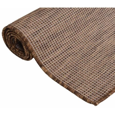 FIMEI Tapis à Tissage Plat D'extérieur 80x150 Cm Marron 3 FIMEI Tapis à Tissage Plat D'extérieur 80x150 Cm Marron – Image 3