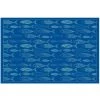 MATTEO Tapis En Vinyle Motifs Poissons 60 X 40 Cm Bleu - Bleu