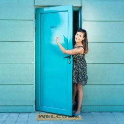 Relaxdays Paillasson Coco, Inscription Welcome, Tapis D’entrée, Intérieur Extérieur, Antidérapant, 75x25 cm, Nature/noir -Tapis et paillasson Soldes 62279307 4