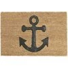 Relaxdays Paillasson En Fibres De Coco, Motif Ancre, Antidérapant, Pour Intérieur Et Extérieur, 60 X 40 cm, Nature/noir