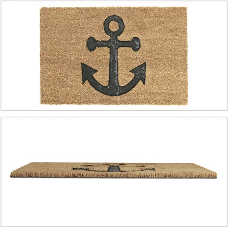 Relaxdays Paillasson En Fibres De Coco, Motif Ancre, Antidérapant, Pour Intérieur Et Extérieur, 60 X 40 cm, Nature/noir 2 Relaxdays Paillasson En Fibres De Coco, Motif Ancre, Antidérapant, Pour Intérieur Et Extérieur, 60 X 40 cm, Nature/noir – Image 2