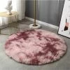 CLEGGFR Tapis Moderne Chambre Décoration Tapis Moelleux Tapis Moelleux Salon Tapis Rond Doux Salon Tapis Antidérapant Chambre Tapis De Sol, Tapis Coloré. (Rose, 120x120cm),LO-Ron