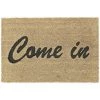 Relaxdays Paillasson En Fibres De Coco, Inscription Come In, Résistant Aux Intempéries, 40 X 60 cm, Nature/noir