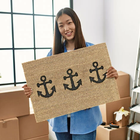 Relaxdays Paillasson En Fibres De Coco, 3 Ancres, Antidérapant, 60 X 40 Cm, Pour L'intérieur Et L'extérieur, Nature/noir 4 Relaxdays Paillasson En Fibres De Coco, 3 Ancres, Antidérapant, 60 X 40 Cm, Pour L'intérieur Et L'extérieur, Nature/noir – Image 4