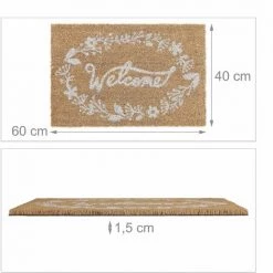 Relaxdays Paillasson En Fibres De Coco, Inscription Accueillante, 40 X 60 Cm, Pour Intérieur Et Extérieur, 40 X 60 Cm -Tapis et paillasson Soldes 63553833 5