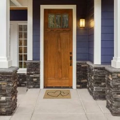 Relaxdays Paillasson En Fibres De Coco, 2 Cœurs, Résistant Aux Intempéries, 60x40 Cm, Intérieur & Extérieur, Nature/noir -Tapis et paillasson Soldes 63553872 3